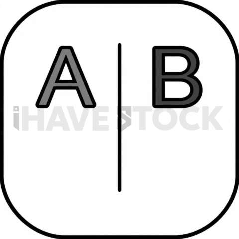 Business & marketing vector icon — A B testing, monoline, uniform stroke balance, rounded corner system #0119