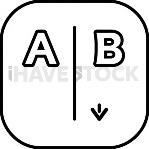 Business & marketing vector icon — A B testing, bold glyph, 0 5px stroke, rounded corner system #0085