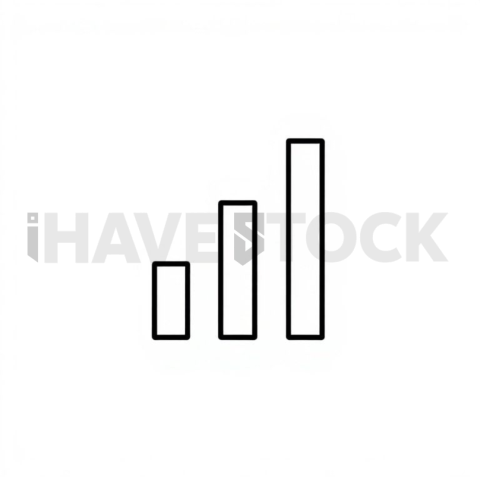 Business & marketing vector icon — bar chart analytics, bold glyph, 0 75px stroke, sharp corner system #0192