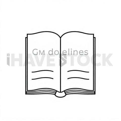 Business & marketing vector icon — brand guidelines book, monoline, 0 5px stroke, perfect geometric symmetry #0125