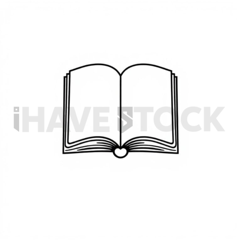 Business & marketing vector icon — brand guidelines book, monoline, 1px stroke, perfect geometric symmetry #0160