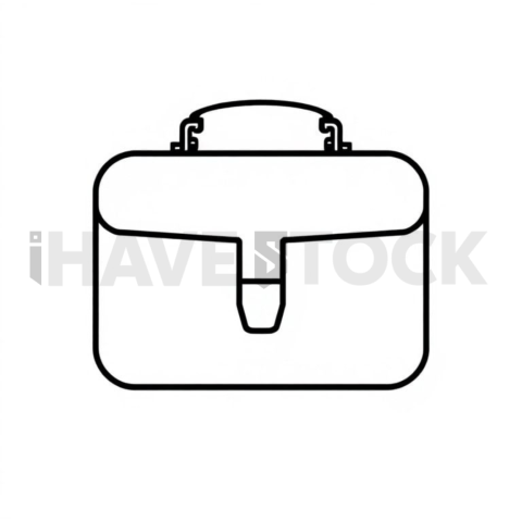 Business & marketing vector icon — briefcase portfolio, flat geometric, uniform stroke balance, rounded corner system #0191