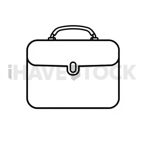 Business & marketing vector icon — briefcase portfolio, thin stroke outline, 1px stroke, rounded corner system #0146