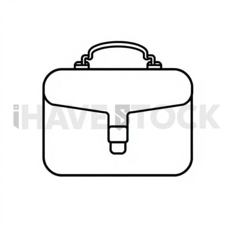 Business & marketing vector icon — briefcase portfolio, monoline, 1px stroke, rounded corner system #0138