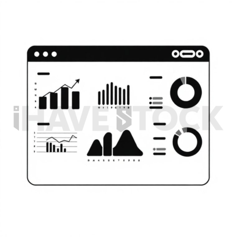 Business & marketing vector icon — business analytics dashboard, premium minimal svg, 0 75px stroke, rounded corner system #0190