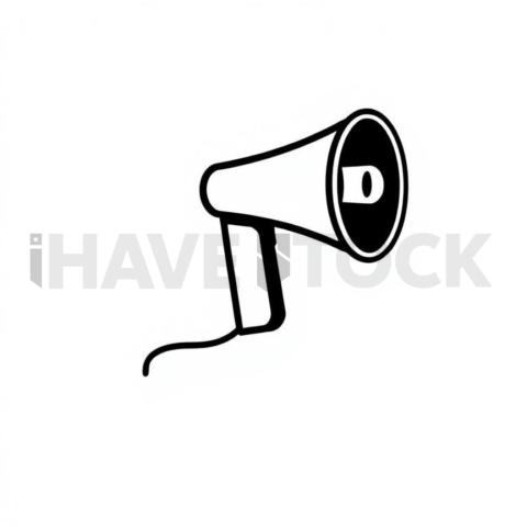 Business & marketing vector icon — campaign megaphone, duotone flat, 0 75px stroke, perfect geometric symmetry #0161