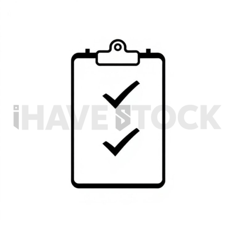 Business & marketing vector icon — checklist clipboard, premium minimal svg, 0 75px stroke, pixel crisp edges #0150