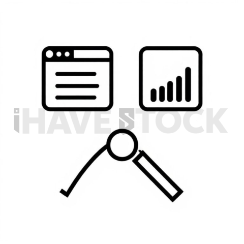 Business & marketing vector icon — competitor analysis, bold glyph, 0 75px stroke, sharp corner system #0199