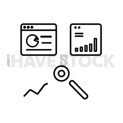 Business & marketing vector icon — competitor analysis, thin stroke outline, 0 5px stroke, balanced visual weight #0124