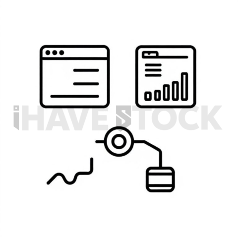 Business & marketing vector icon — competitor analysis, monoline, 0 75px stroke, sharp corner system #0104