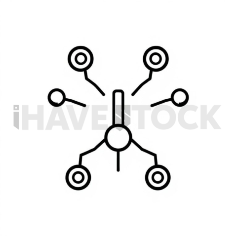 Business & marketing vector icon — competitor analysis, monoline, 0 5px stroke, perfect geometric symmetry #0001