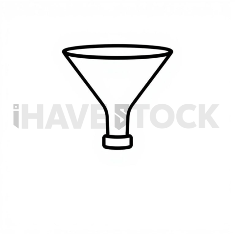Business & marketing vector icon — conversion funnel, flat geometric, uniform stroke balance, rounded corner system #0087