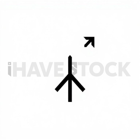 Business & marketing vector icon — growth up arrow, bold glyph, 0 75px stroke, perfect geometric symmetry #0131