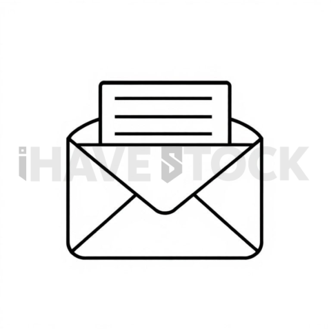 Business & marketing vector icon — email newsletter, monoline, 0 5px stroke, pixel crisp edges #0194