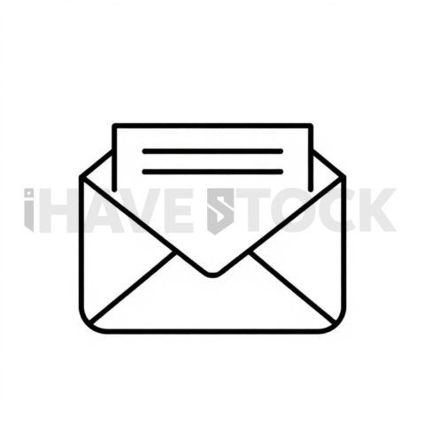 Business & marketing vector icon — email newsletter, flat geometric, 1px stroke, balanced visual weight #0047