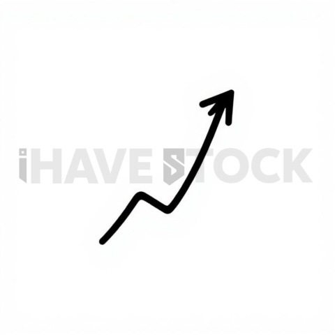 Business & marketing vector icon — growth up arrow, minimal outline, 1px stroke, pixel crisp edges #0003