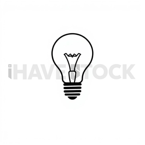 Business & marketing vector icon — idea lightbulb, ultra thin line, 1px stroke, pixel crisp edges #0036