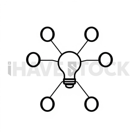 Business & marketing vector icon — idea mind map, premium minimal svg, 0 5px stroke, balanced visual weight #0030