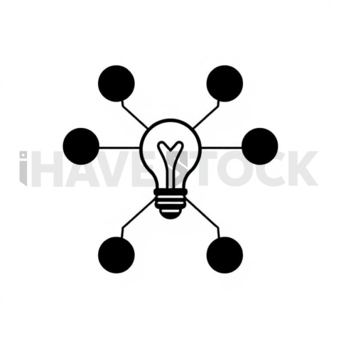 Business & marketing vector icon — idea mind map, solid filled shape, 1px stroke, perfect geometric symmetry #0101