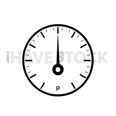 Business & marketing vector icon — kpi gauge, ultra thin line, uniform stroke balance, perfect geometric symmetry #0045
