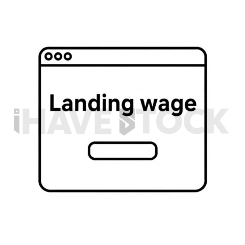 Business & marketing vector icon — landing page, minimal outline, 0 75px stroke, rounded corner system #0149