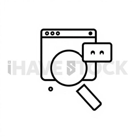Business & marketing vector icon — market research, solid filled shape, uniform stroke balance, balanced visual weight #0185