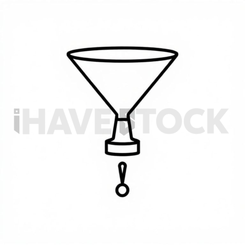 Business & marketing vector icon — marketing funnel, monoline, 0 75px stroke, perfect geometric symmetry #0034