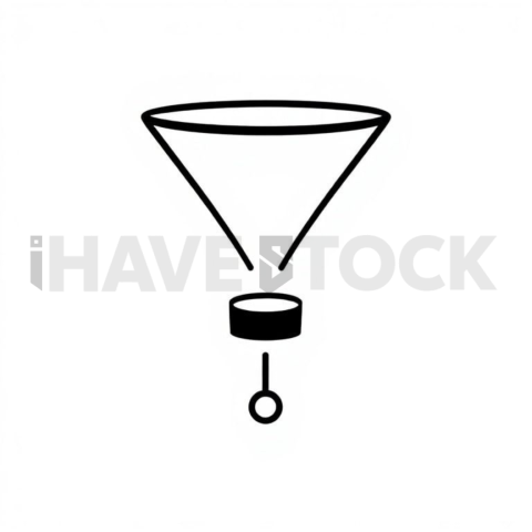 Business & marketing vector icon — marketing funnel, premium minimal svg, 1px stroke, sharp corner system #0083