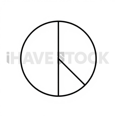 Business & marketing vector icon — pie chart slice, duotone flat, uniform stroke balance, perfect geometric symmetry #0140