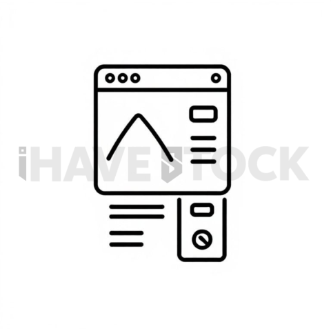 Business & marketing vector icon — paid ads, thin stroke outline, 0 75px stroke, balanced visual weight #0005