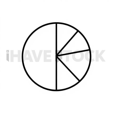 Business & marketing vector icon — pie chart slice, premium minimal svg, 0 75px stroke, perfect geometric symmetry #0035