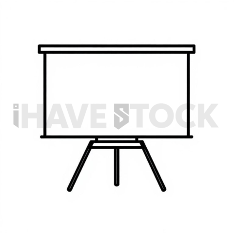 Business & marketing vector icon — presentation board, bold glyph, uniform stroke balance, pixel crisp edges #0048