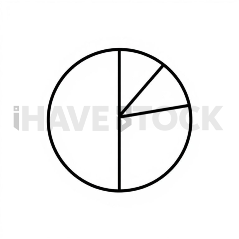 Business & marketing vector icon — pie chart slice, thin stroke outline, uniform stroke balance, sharp corner system #0004