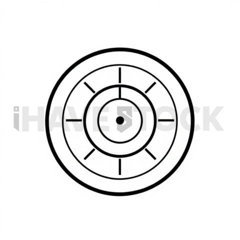 Business & marketing vector icon — retargeting target, minimal outline, 0 5px stroke, rounded corner system #0122