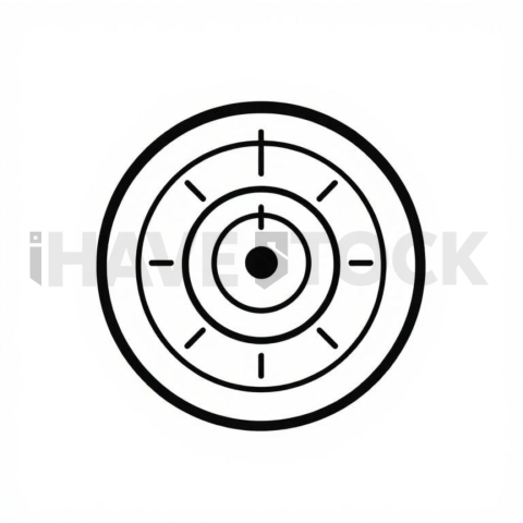 Business & marketing vector icon — retargeting target, duotone flat, 0 75px stroke, pixel crisp edges #0139