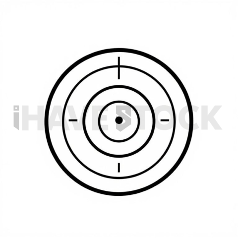 Business & marketing vector icon — retargeting target, premium minimal svg, uniform stroke balance, pixel crisp edges #0078