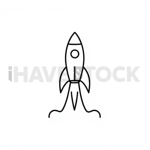 Business & marketing vector icon — rocket startup launch, bold glyph, 0 75px stroke, rounded corner system #0136