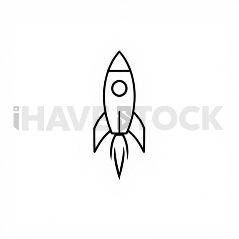 Business & marketing vector icon — rocket startup launch, bold glyph, uniform stroke balance, rounded corner system #0158