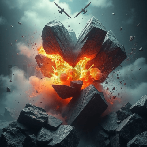 Abyssal Granite Fragment Explosion Background