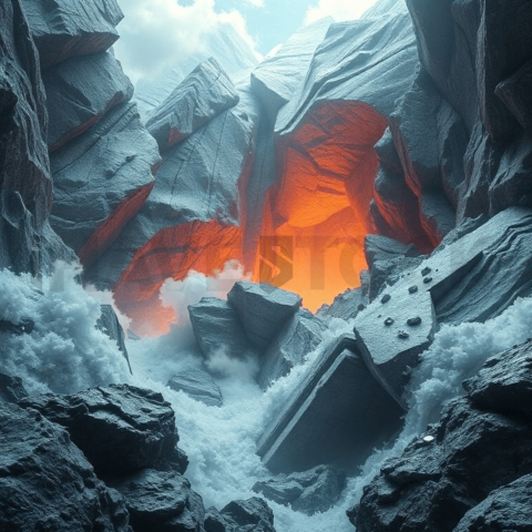 Abyssal Granite Wave Collapse Background