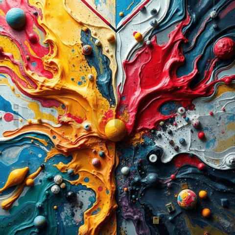 Acrylic Paint Chaotic Mosaic Background