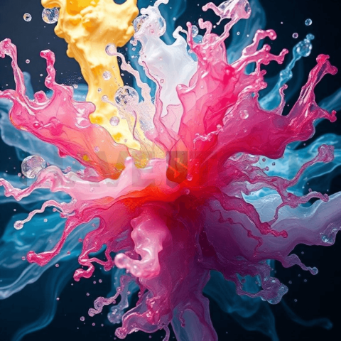 Acrylic Paint Crystal Bloom Background