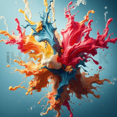 Acrylic Paint Deformation Cascade Background