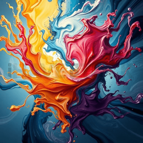 Acrylic Paint Energy Twist Background