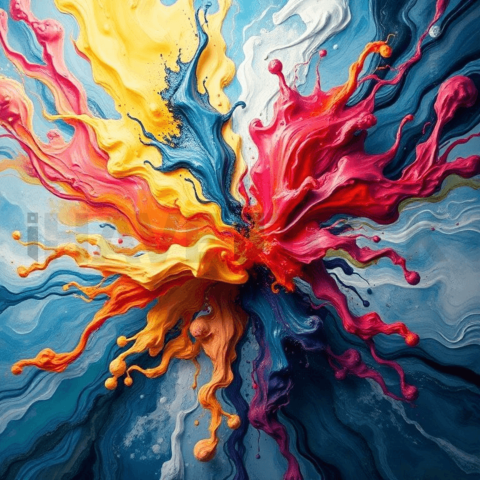 Acrylic Paint Fracture Bloom Background