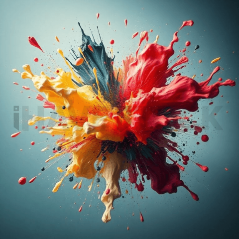 Acrylic Paint Fragment Explosion Background