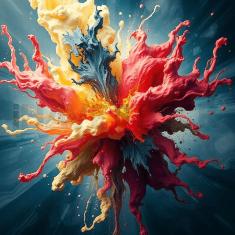 Acrylic Paint Fractal Explosion Background