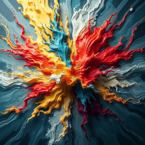 Acrylic Paint Radial Implosion Background