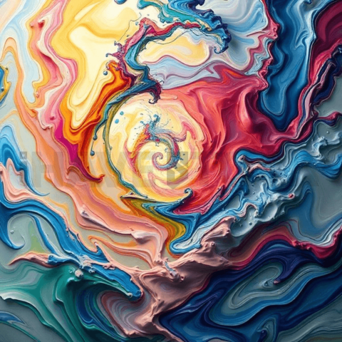 Acrylic Paint Spiral Displacement Background