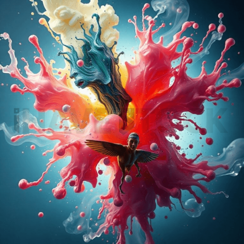 Acrylic Paint Vacuum Collapse Background